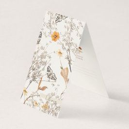 Tarjeta doblada de mariposa floral de otoño