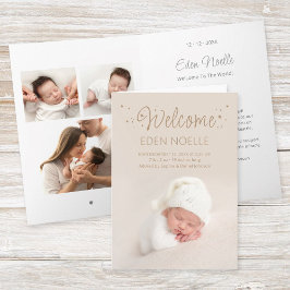 Tarjeta doblada de nacimiento de las estrellas mar