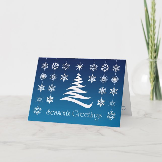 Tarjeta doblada de saludo de temporada para Snowfl (Anverso)
