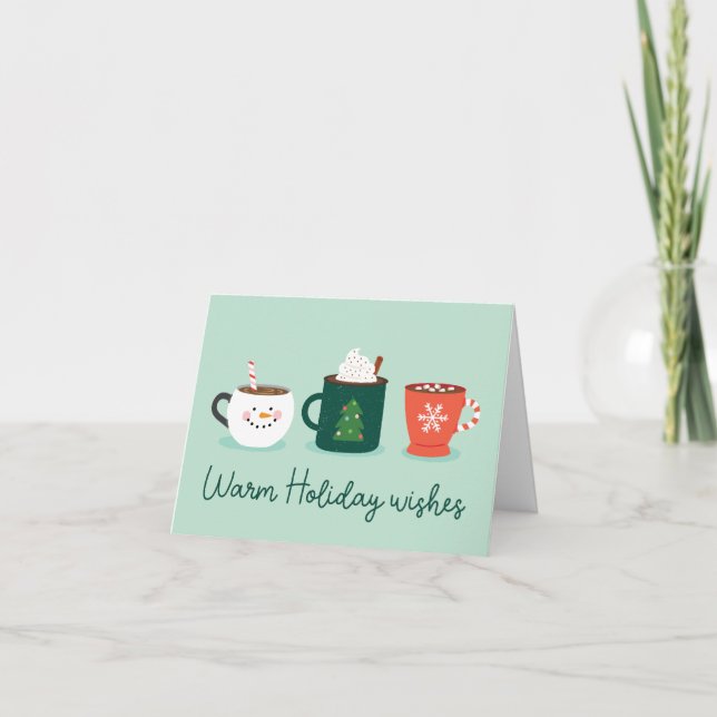 Tarjeta doblada de vacaciones para navidades Mugs (Anverso)