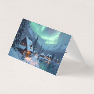 Tarjeta doblada del lago Aurora nevado
