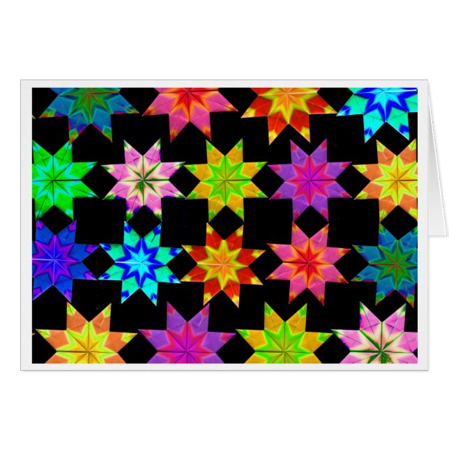 Tarjeta doblada edredón de Origami (Anverso (Horizontal))