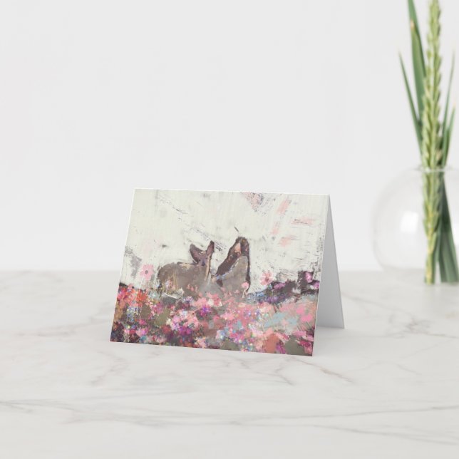 Tarjeta doblada en blanco: adorada por los niños (Anverso)