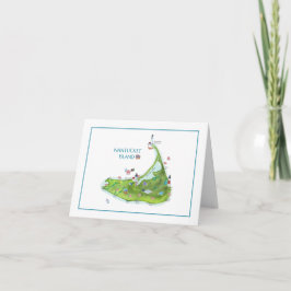 Tarjeta doblada en blanco pintada a mano de la isl
