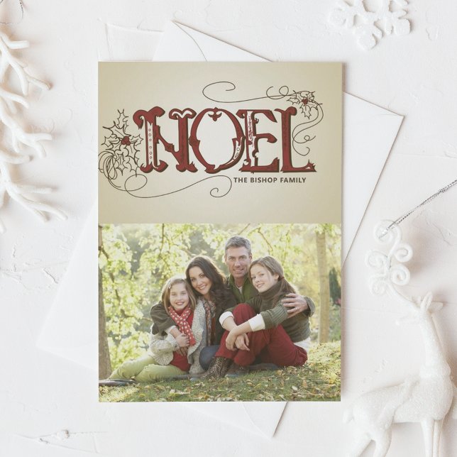 TARJETA DOBLADA FOTO RÚSTICA DEL NAVIDAD DE NOEL (Subido por el creador)