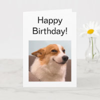 Tarjeta doblada Meme de Corgi sonriente