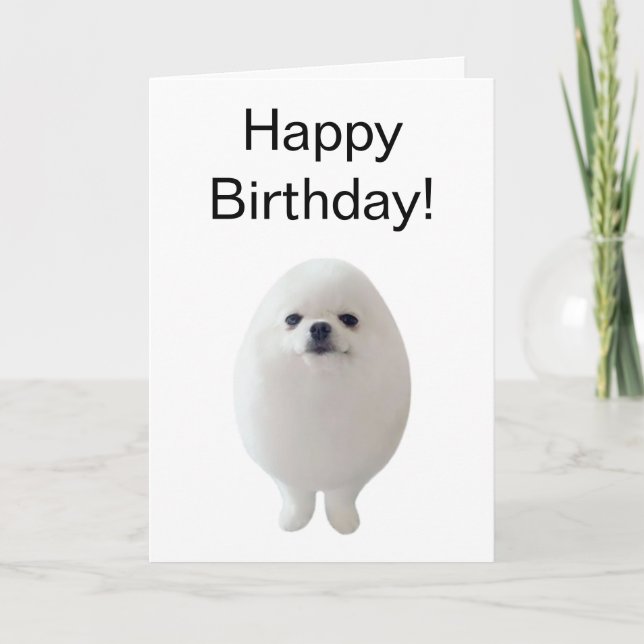 Tarjeta doblada Meme de perro de huevo (Anverso)