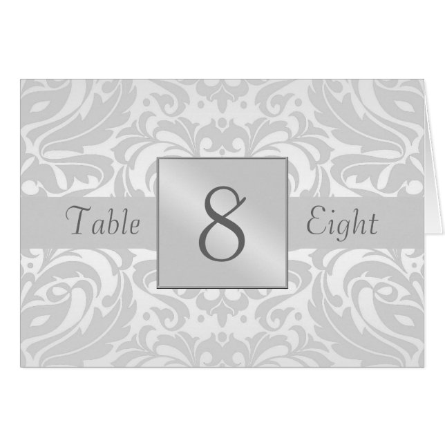 Tarjeta doblada número de plata de la tabla del (Anverso (Horizontal))