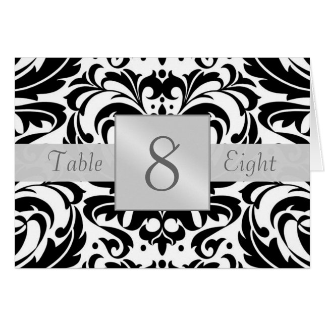 Tarjeta doblada número negro de la tabla del (Anverso (Horizontal))