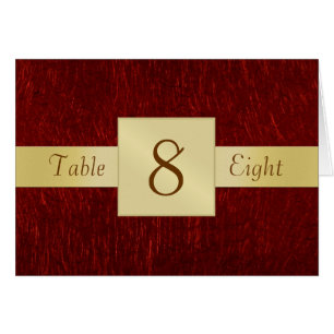 Tarjeta doblada número roja de la tabla del