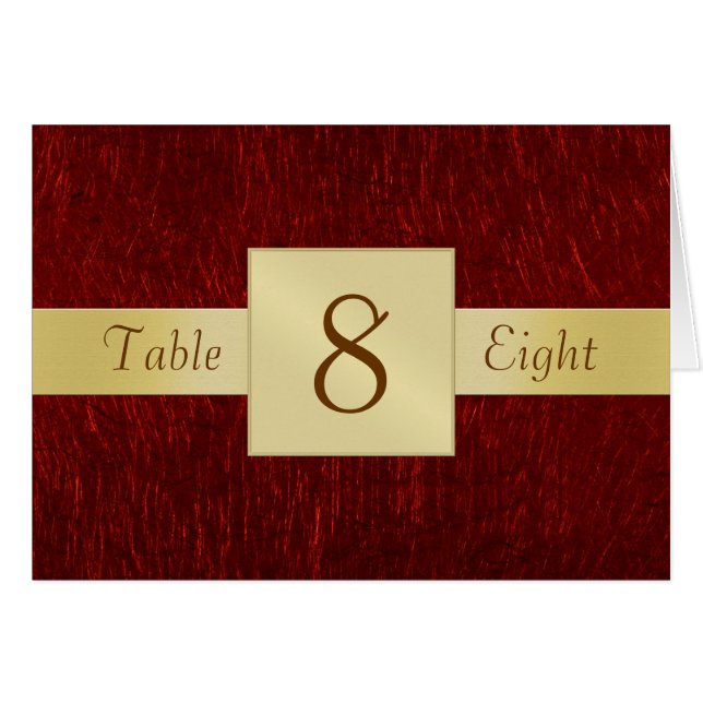 Tarjeta doblada número roja de la tabla del (Anverso (Horizontal))