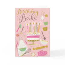 Tarjeta doblada para hornear cumpleaños