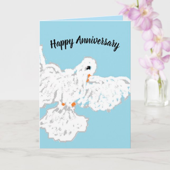 Tarjeta doblada: tarjeta de felicitación de aniver (Orquídea)