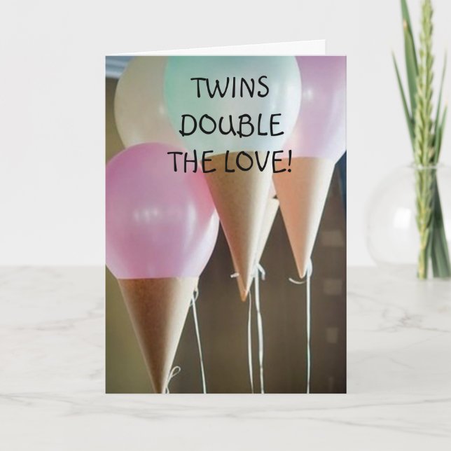 TARJETA DOBLE AMOR AL NACIMIENTO DE TU **TWINS** (Anverso)