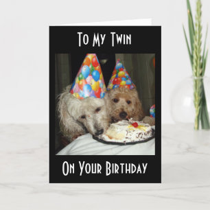 TARJETA DOBLE AMOR, DOBLE PERRO DOBLE CUMPLEAÑOS