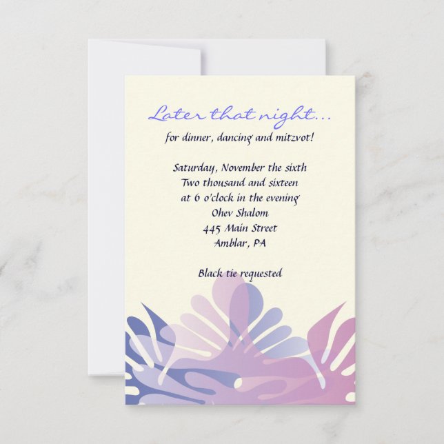 Tarjeta doble B'nai Mitzvah Invitación Fiesta (Anverso)