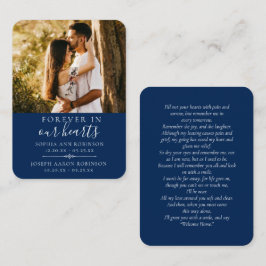 Tarjeta doble conmemorativa funeral foto Blue Pray