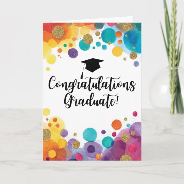 Tarjeta Doble de Graduación Felicidades (Anverso)