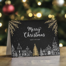 Tarjeta Doble de Navidad con Caligrafía