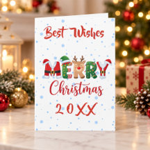 Tarjeta Doble de Navidad Mejores Deseos 20XX