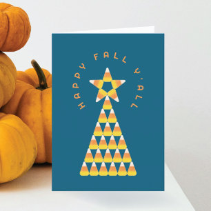 Tarjeta Doble de Otoño a Navidad – Árbol de Carame