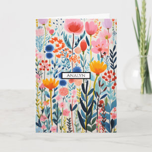 Tarjeta Doble de Planta Botánica Colorida Elegante