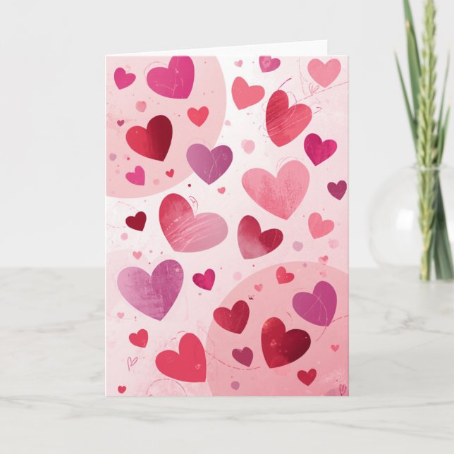 Tarjeta Doble de San Valentín de Corazones (Anverso)