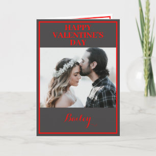 Tarjeta Doble de San Valentín Plegada con Dos Foto