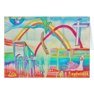 Tarjeta DOBLE del ARCO IRIS - ©2012 SylviART