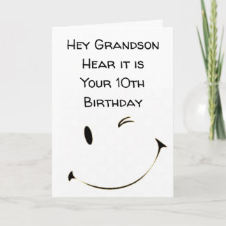 TARJETA DOBLE DÍGITO *10 GRANDSON*** DE CUMPLEAÑOS