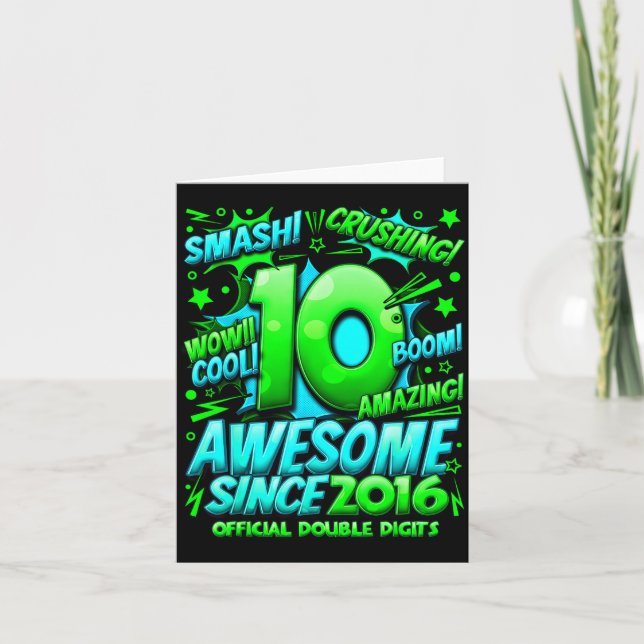 Tarjeta Doble Dígitos Chicos de 10 Años Chico Cumpleaños 1 (Anverso)
