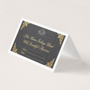 Tarjeta Doble Elegante Carbón Tarjeta de Invitació