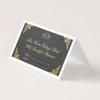 Tarjeta Doble Elegante Carbón Tarjeta de Invitació