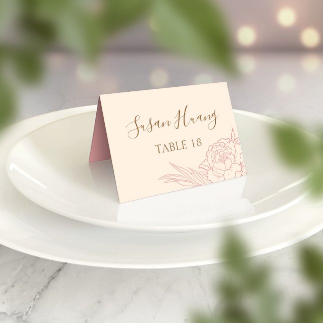 Tarjeta doble happiness Peony Boda Place (FRONT)