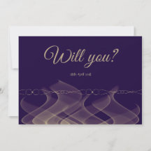 Tarjeta doble lateral Purple Gold Be My Bridesmaid
