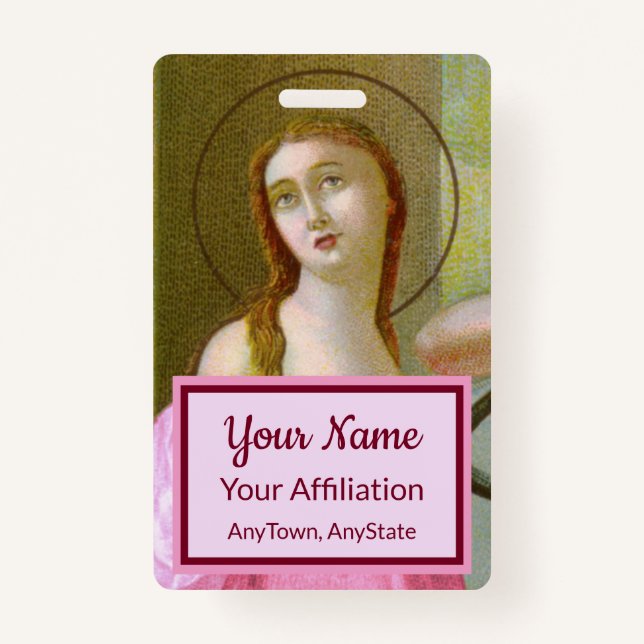 Tarjeta doble rosa St. Agatha (M 003) 4 (Reverso)