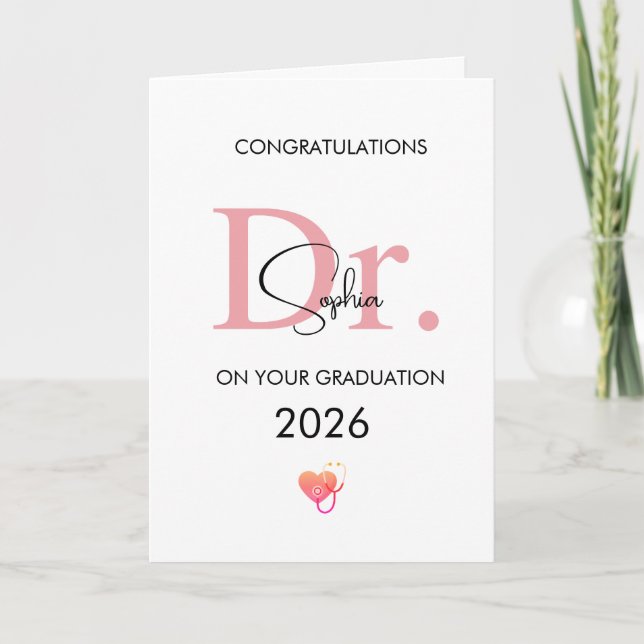 Tarjeta Doctor Graduation Personalized Name Class 2026 (Anverso)