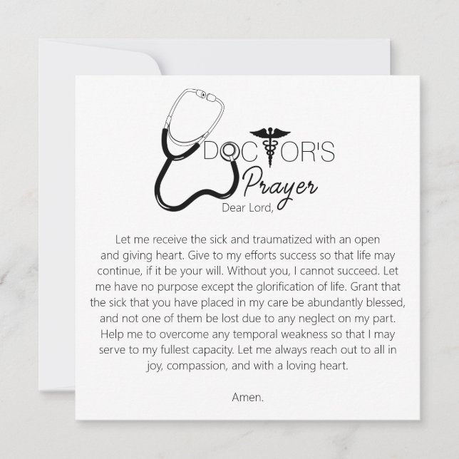 Tarjeta Doctors Prayer (Anverso)