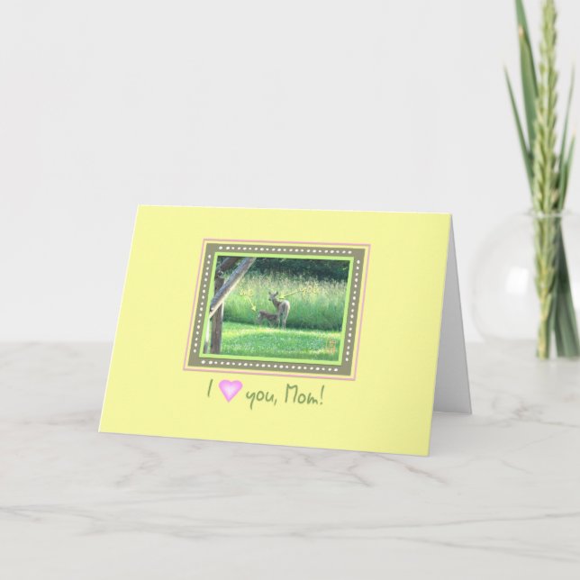 Tarjeta Doe & Fawn I (el corazón) Día de tu madre (Anverso)