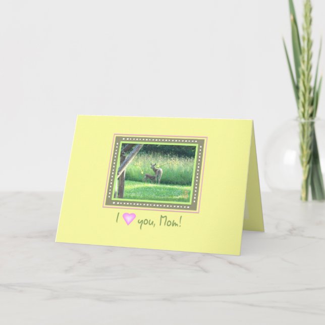 Tarjeta Doe & Fawn "Yo (corazón), mamá!" Día de San Valent (Anverso)