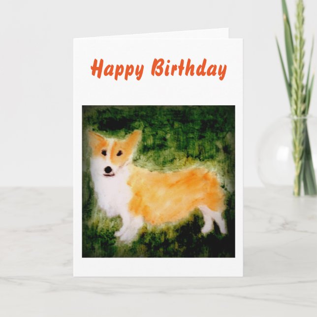 Tarjeta Dog Art Cute Corgi (Anverso)