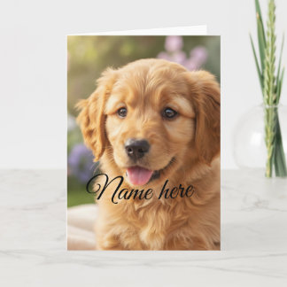 Tarjeta Dog cat pet name photo template simple minimal