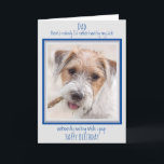 Tarjeta Dog Dad Happy Birday Funny Cute Dog Dad Poop<br><div class="desc">¡Gracioso cumpleaños feliz para papá perro! Añade la foto de tu perro y personaliza la del perro . ¡No hay nadie que prefiera tener a mi lado,  esperando torpemente mientras cago!</div>