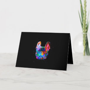 Tarjeta Dog Geometric Color Splash Pop Art Bulldog francés