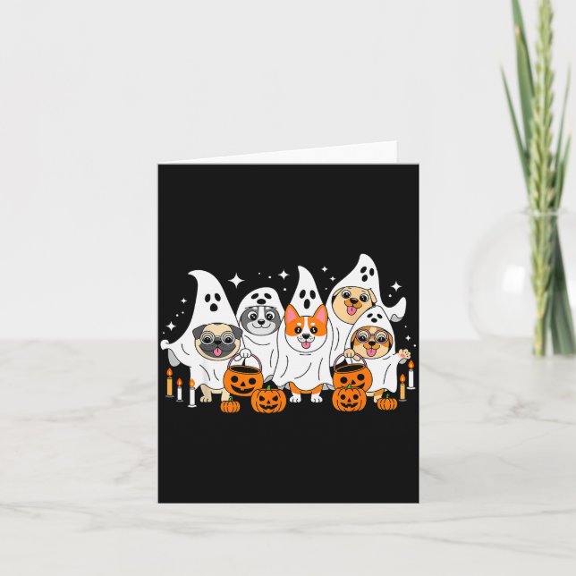 Tarjeta Dog Ghost Halloween  (Anverso)