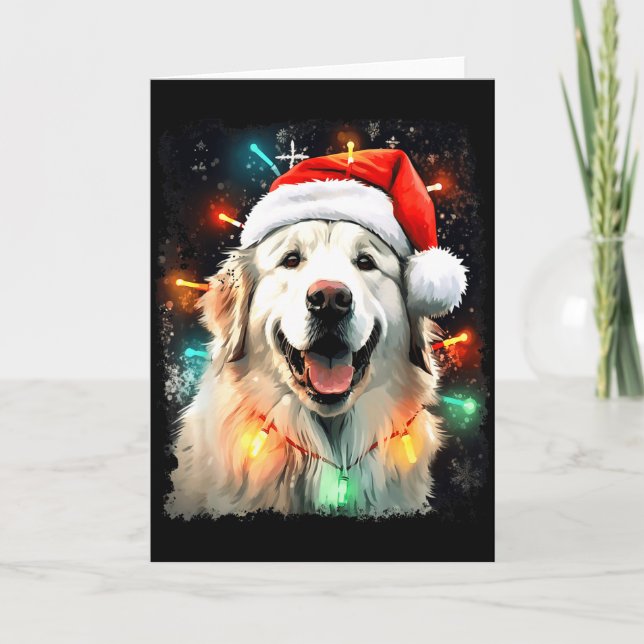 Tarjeta Dog Great Pyrenees Christmas  (Anverso)