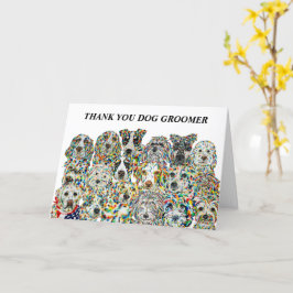 Tarjeta Dog Groomer de agradecimiento