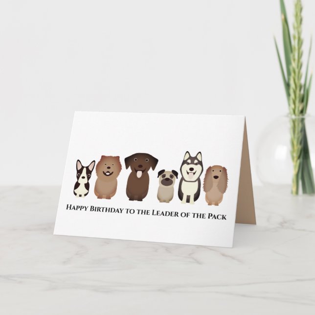 Tarjeta Dog Happy Birthday Card, líder del paquete (Anverso)