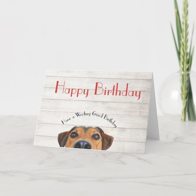 Tarjeta Dog Happy Birthday Funny Greet Card (Anverso)