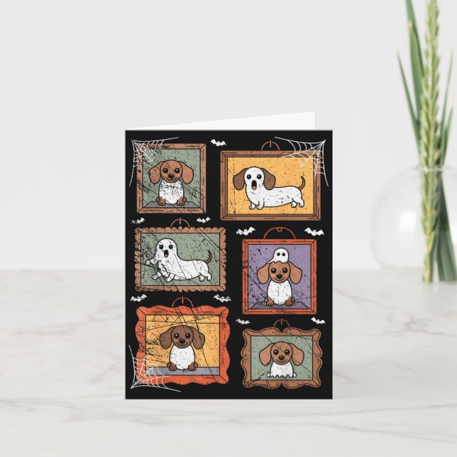 Tarjeta Dog In Ghost Costume Funny Halloween Puppy Lover  (Anverso)